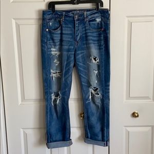 American Eagle Tomgirl Stretch Deconstructed Jeans